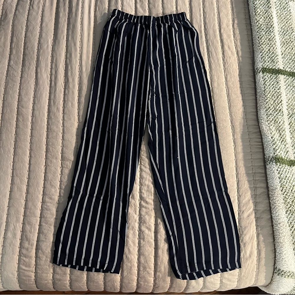 Brandy Melville Navy Striped Pants